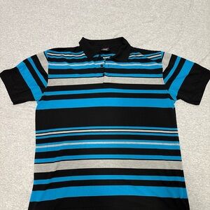 Black and Blue Striped Polo Shirt